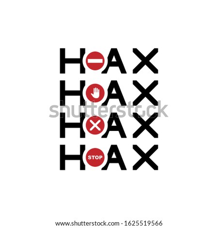 Creative Typography of stop Hoax, fake news, hoax symbol vector illustration