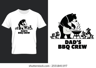 creative typography t-shirt design- Dad's BBQ Crew 