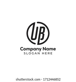 Creative typography UB letter logo design template