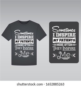 Típografía creativa vectorial enfermera artística diseño de pantalones