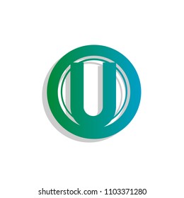 Creative U letter icon logotype sign symbol illustration.modern creative simple flat design.isolated background.vector