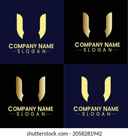 Diseño de logotipo de letras de Creative U