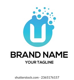 Diseño de plantilla de logotipo de letras de Creative U