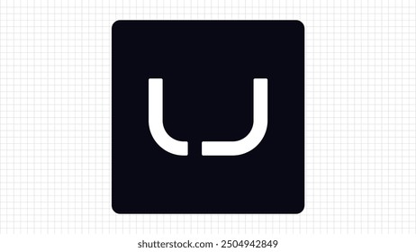 Creative U Letter Minimal Wide Typography Logo, Extra Wide U Letter Minimal Logo Sign, U Character Compressed Logo Symbol