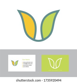 Creative U Logo-Design mit Visitenkarte