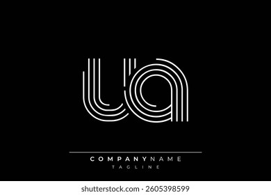 Creative UA lines letter logo design. A simplistic and elegant abstract logo design with linear patterns and initials, suitable for contemporary branding.