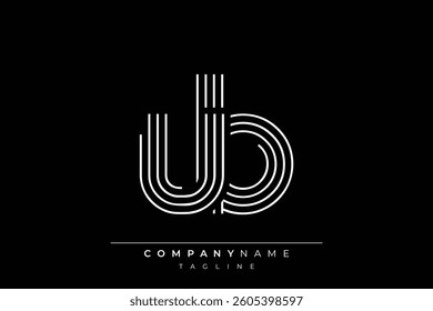 Creative UB lines letter logo design. A simplistic and elegant abstract logo design with linear patterns and initials, suitable for contemporary branding.