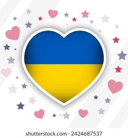 Creative Ukraine Flag Heart Icon