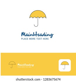 Creative Umbrella  Logo Design. Flat color Logo place for Tagline. Vector Illustration