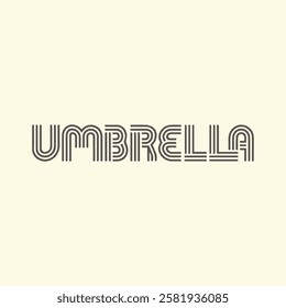 Creative Umbrella Typography Text Template Background Wallpaper Vector Illustration for Modern and Stylish Design