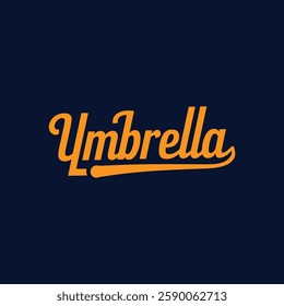 Creative Umbrella Typography Text Vector Illustration Template Featuring Stylish and Modern Design Elements for a Rainy Season Background, Perfect for Posters, Digital Art, and Graphic Design Projects