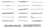 Creative Underline Brush Pack  . Set of  hand drawn marker pen stroke line . 