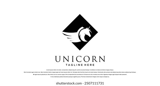 Creative unicorn logo design with unique concept  premium vector