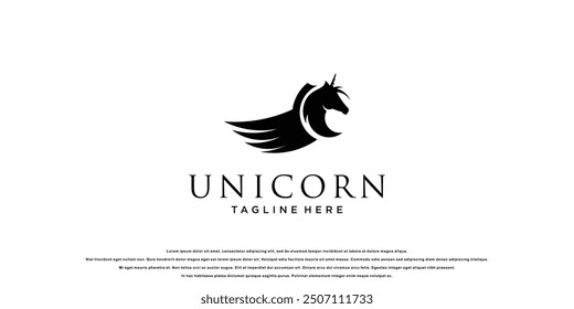 Creative unicorn logo design with unique concept  premium vector