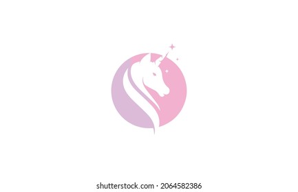 A creative unicorn minimal logo 