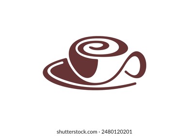Creative and unique abstract coffee cup logo design. Logo of a cup of hot or warm drink.