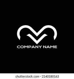 CREATIVE UNIQUE ALPHABET LOGO M V