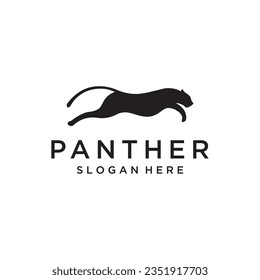 Creative   unique cheetah panther leopard animal Logo Design silhouette isolated background 