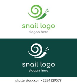Creative and unique colorful snail and snail shell animal logo design.