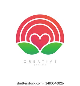 Creative and unique combination of leaves and heart shapes. Design for you in your assignments or projects. Can be used for brands, labels, logos and others.