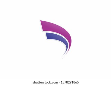 Creative unique company symbol logo icon with ribbon shape design. Modern company logo design