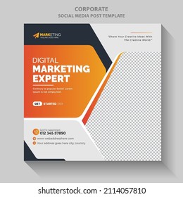 Creative Unique Corporate Business Digital Marketing Social Media Banner Post Template Example Clean Design