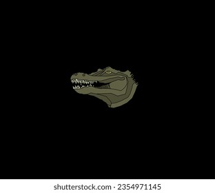 creative and unique design of crocodile face vector illustration.