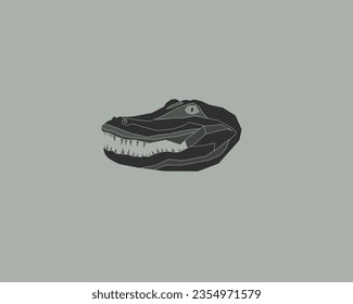 creative and unique design of crocodile face vector illustration.