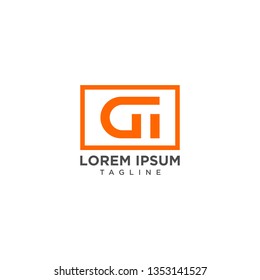 creative and unique design of the negative space letter GT inside a rectangle