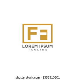 creative and unique design of the negative space letter FF inside a rectangle