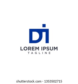 creative and unique design of the negative space letter DI inside a rectangle