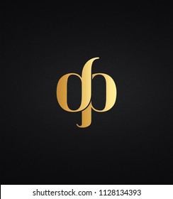 Creative unique elegant fashion brand color DP initial based letter icon logo