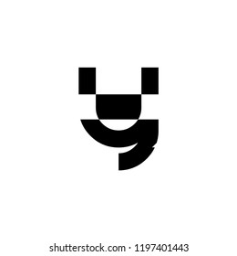 Creative unique elegant geometric minimal fashion brand black and white color y  initial based letter icon logo.
