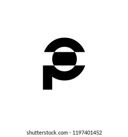 Creative unique elegant geometric minimal fashion brand black and white color P initial based letter icon logo.