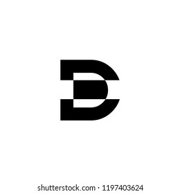 Creative unique elegant geometric minimal fashion brand black and white color D initial based letter icon logo.