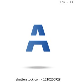 Creative unique elegant geometric minimal fashion brand blue and white color W  initial based letter icon logo