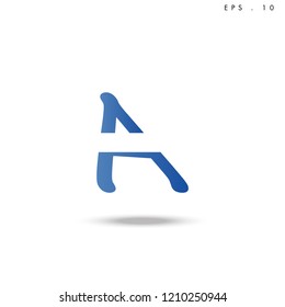 Creative unique elegant geometric minimal fashion brand blue and white color W  initial based letter icon logo