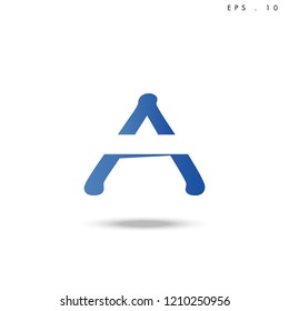 Creative unique elegant geometric minimal fashion brand blue and white color W  initial based letter icon logo