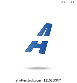 Creative unique elegant geometric minimal fashion brand blue and white color W  initial based letter icon logo