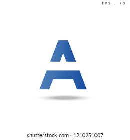 Creative unique elegant geometric minimal fashion brand blue and white color W  initial based letter icon logo