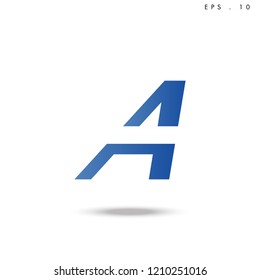 Creative unique elegant geometric minimal fashion brand blue and white color W  initial based letter icon logo