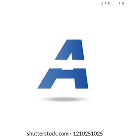 Creative unique elegant geometric minimal fashion brand blue and white color W  initial based letter icon logo