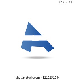 Creative unique elegant geometric minimal fashion brand blue and white color W  initial based letter icon logo