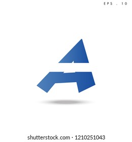 Creative unique elegant geometric minimal fashion brand blue and white color W  initial based letter icon logo