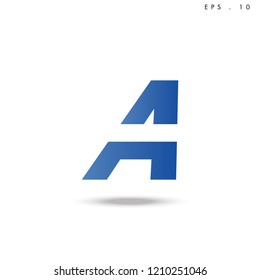 Creative unique elegant geometric minimal fashion brand blue and white color W  initial based letter icon logo