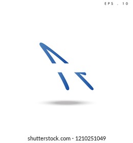 Creative unique elegant geometric minimal fashion brand blue and white color W  initial based letter icon logo