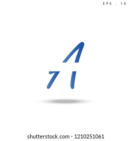 Creative unique elegant geometric minimal fashion brand blue and white color W  initial based letter icon logo