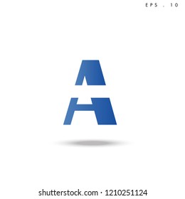 Creative unique elegant geometric minimal fashion brand blue and white color W  initial based letter icon logo