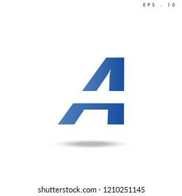 Creative unique elegant geometric minimal fashion brand blue and white color W  initial based letter icon logo