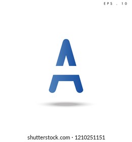 Creative unique elegant geometric minimal fashion brand blue and white color W  initial based letter icon logo